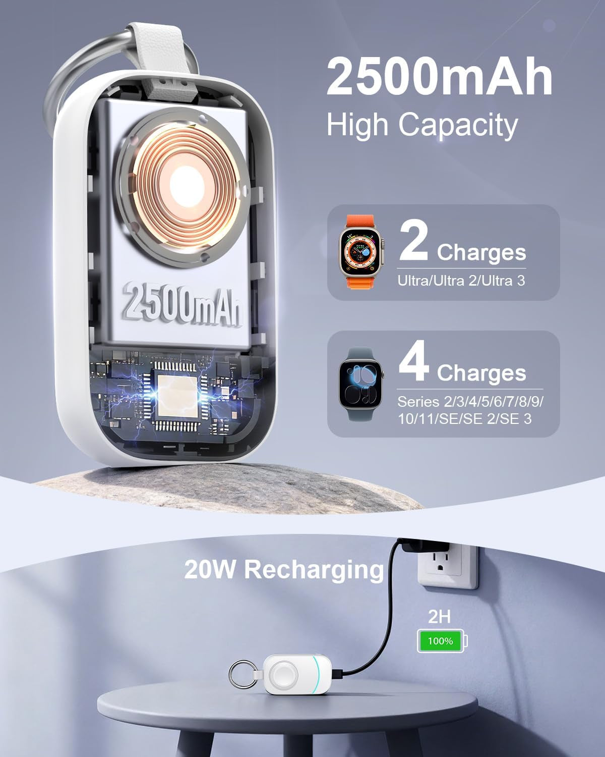 Apple Watch Travel Charger with Keychain