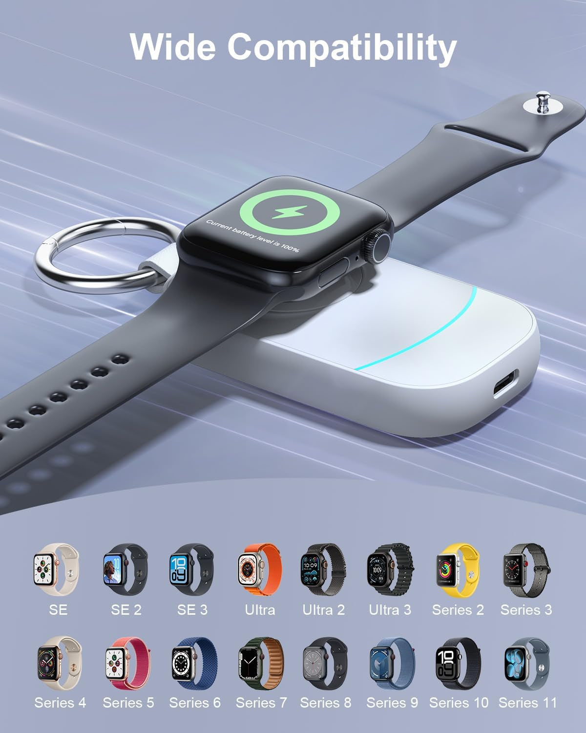 Apple Watch Travel Charger with Keychain