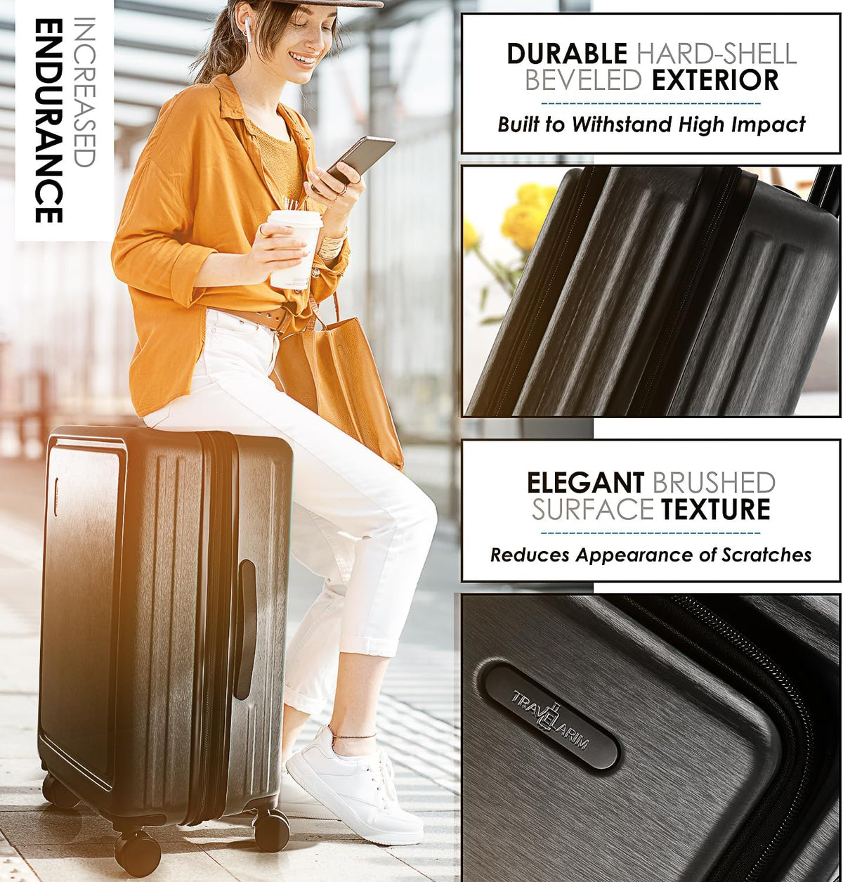 TravelArim 4-Piece Luggage Set: Stylish, Durable, and Tech-Ready for Every Journey