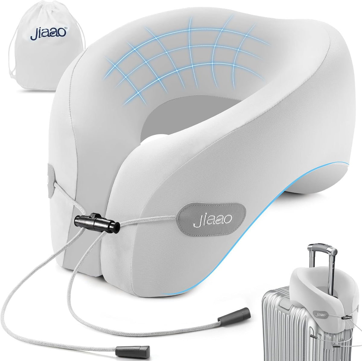 Advanced Memory Foam Travel Pillow for Neck Support in Airplanes, Cars, and Trains