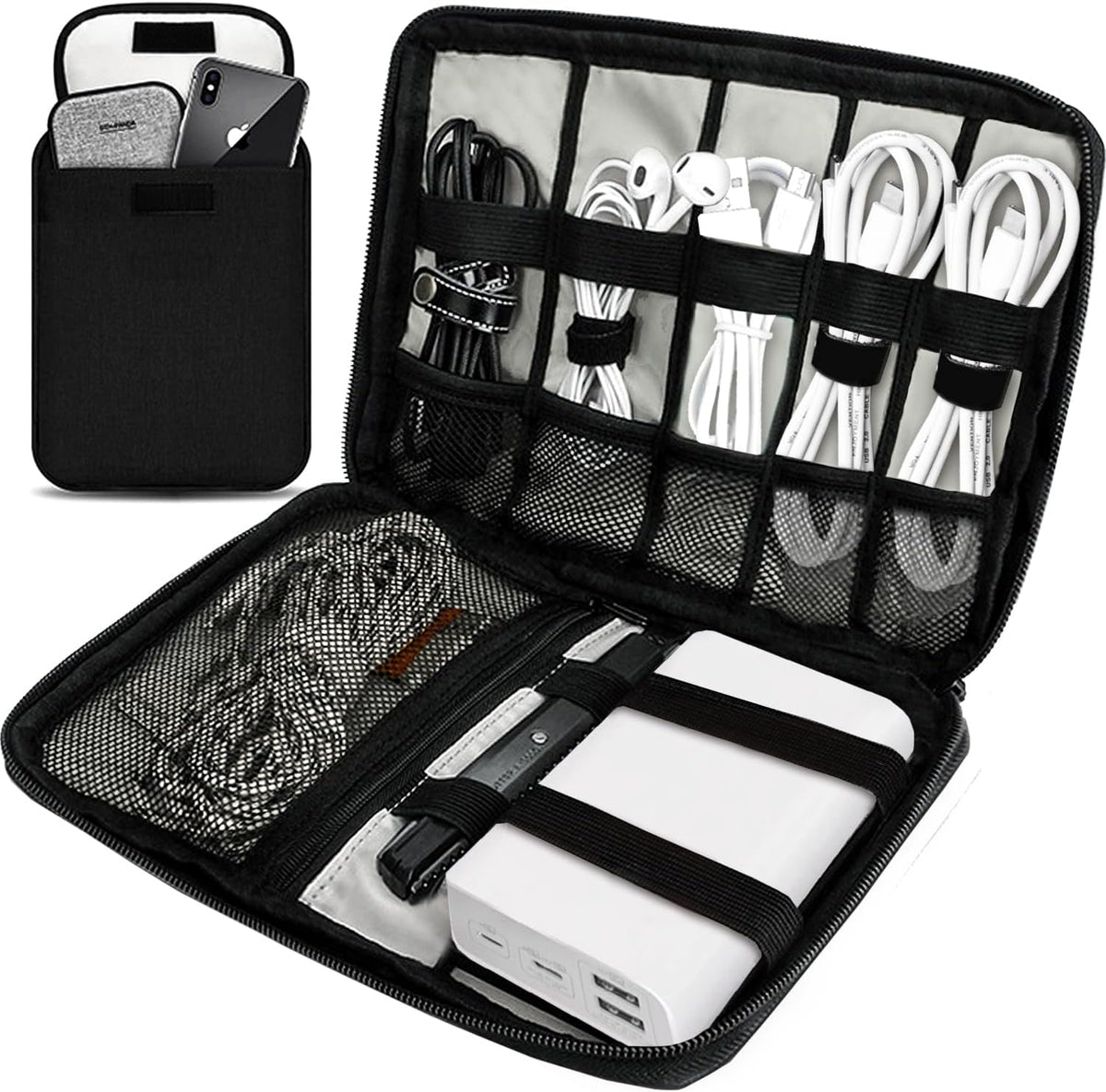 Travel Cable Organizer Pouch for Electronic Accessories and Essentials