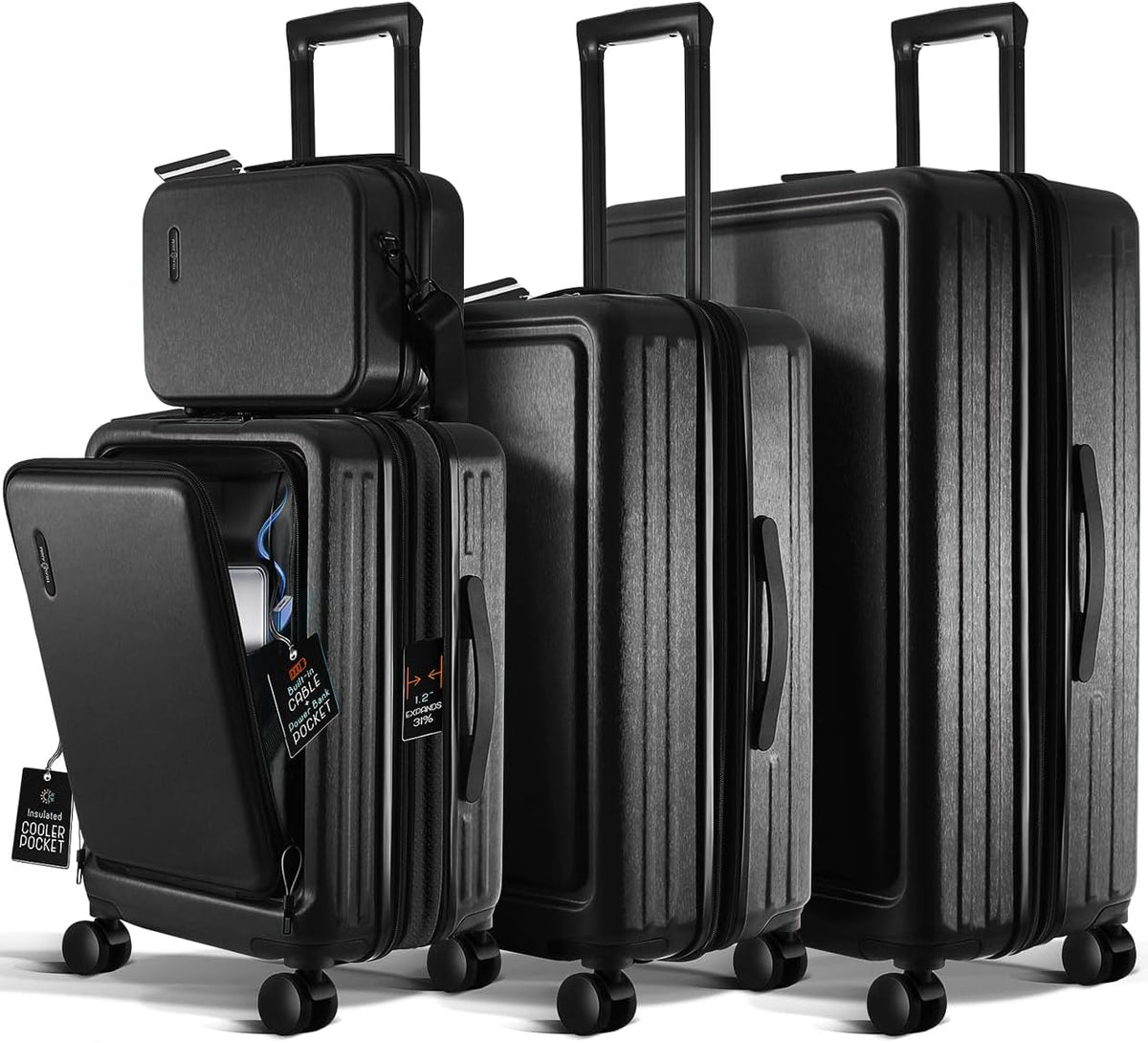 TravelArim 4-Piece Luggage Set: Stylish, Durable, and Tech-Ready for Every Journey