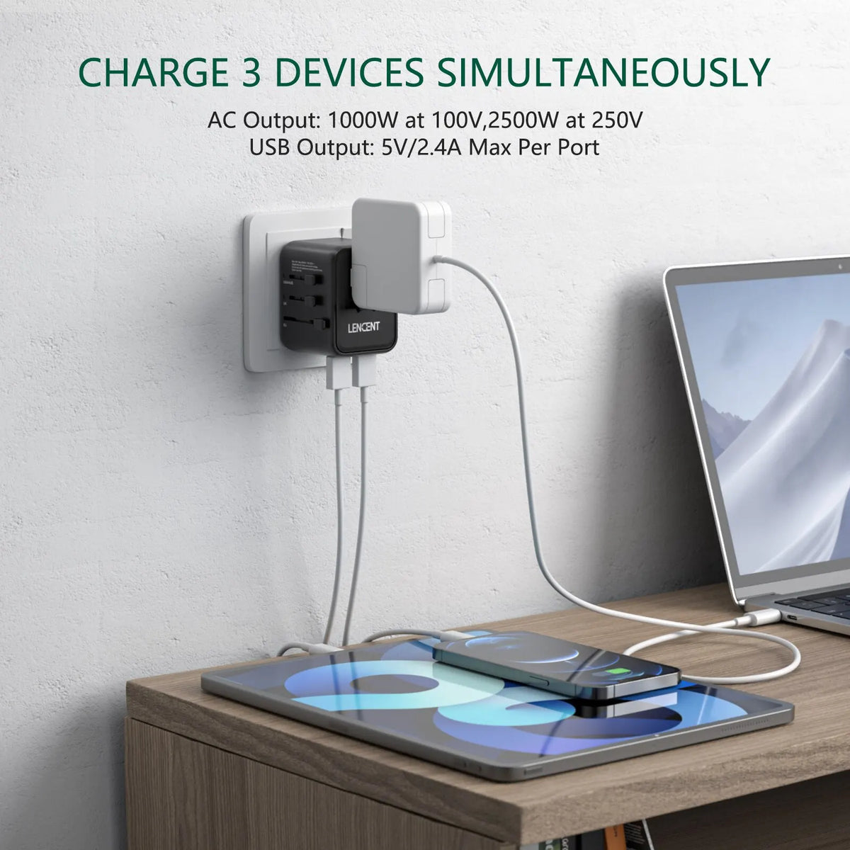 Universal Travel Adapter with Dual USB Ports - All-in-One Charger for EU, UK, USA, and AUS Plug Compatibility