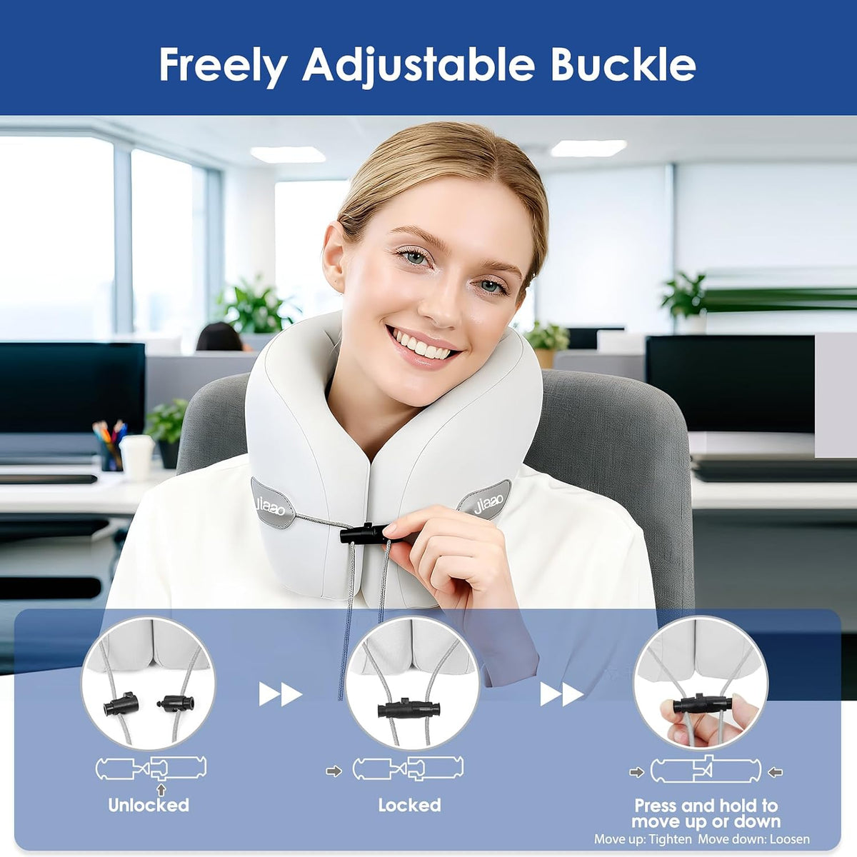 Advanced Memory Foam Travel Pillow for Neck Support in Airplanes, Cars, and Trains