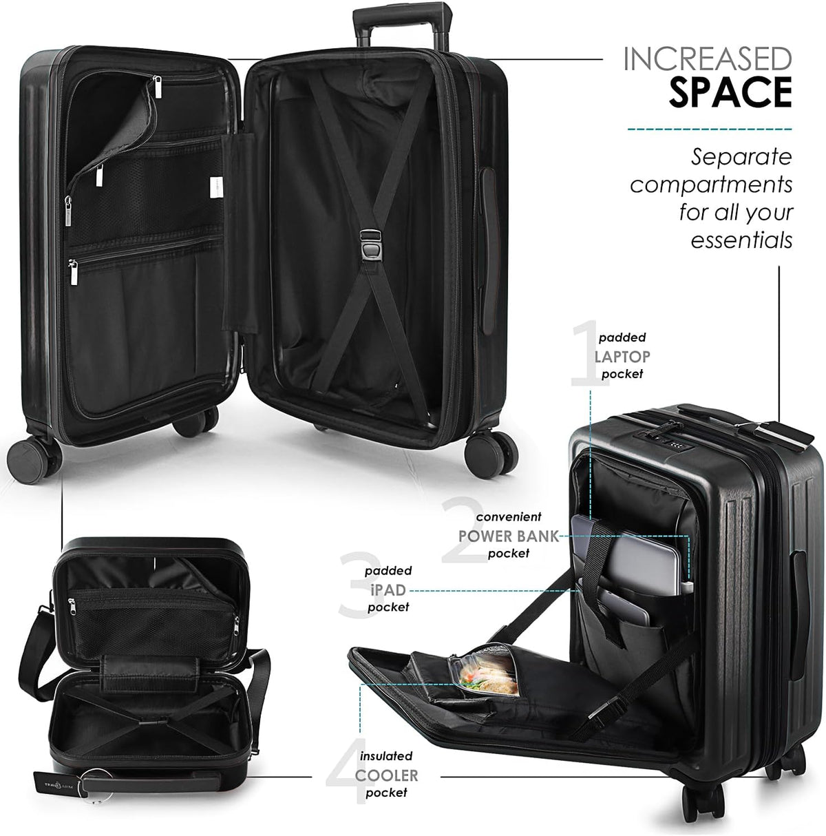 TravelArim 4-Piece Luggage Set: Stylish, Durable, and Tech-Ready for Every Journey